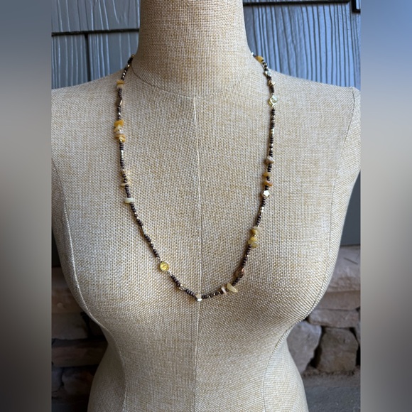 Free People Jewelry - New🌟Free People-Elegant Gold and Black Beaded Necklace